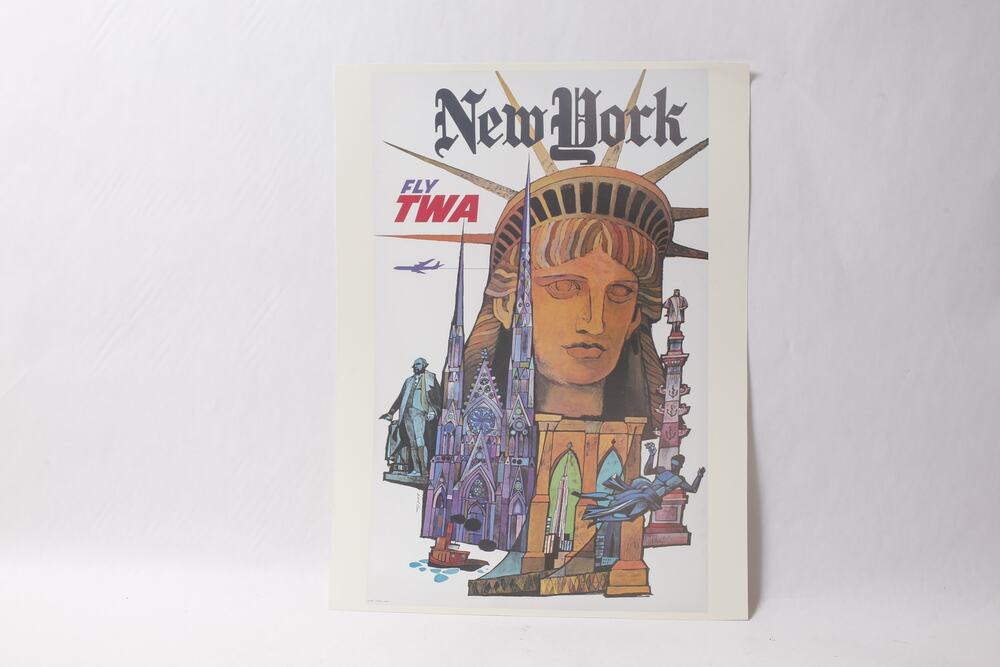 New York Fly TWA and New Haven Railroad Poster 2-sided 12x16" ~ 260902-WH 1135